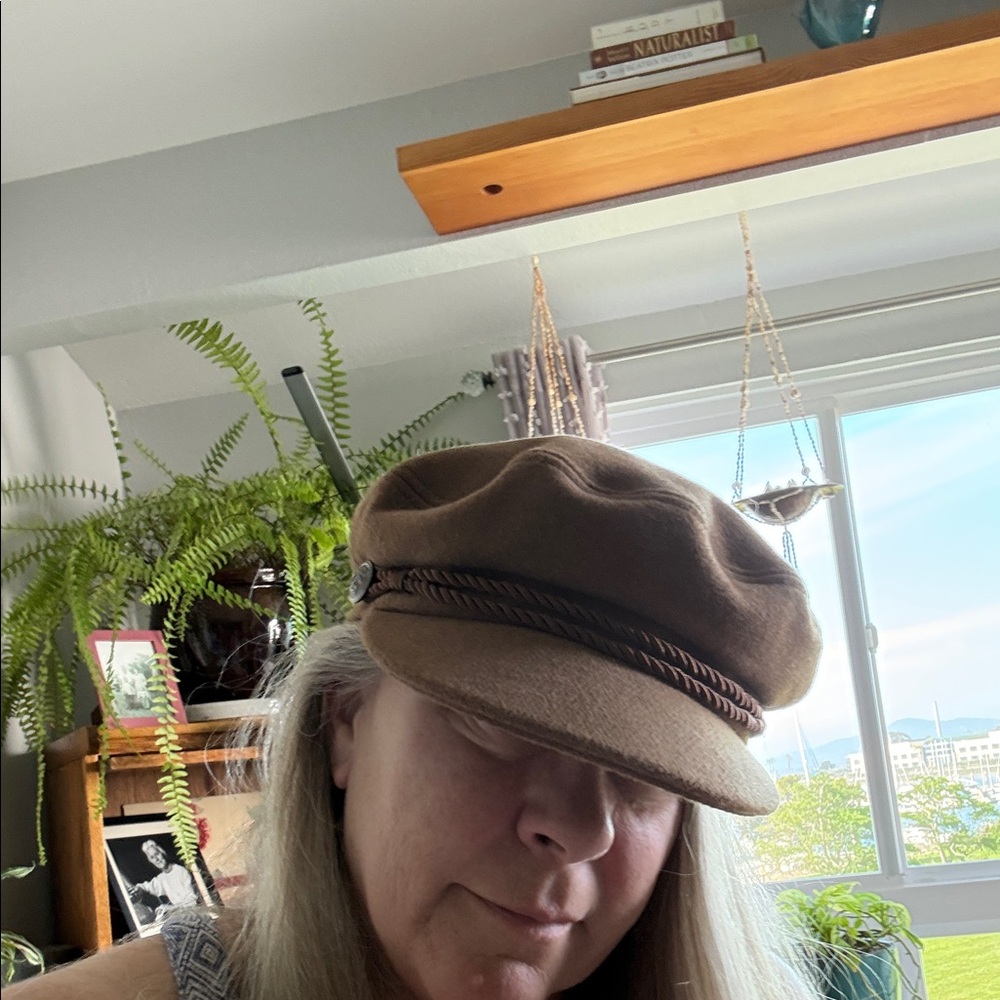 Brown Wool Blend Newsboy Cap with Rope Trim
